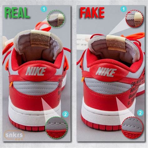 nike dunk low off-white university red real vs fake